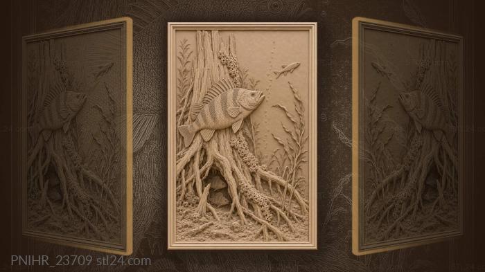 Perch above drowned tree roots 3d STL model