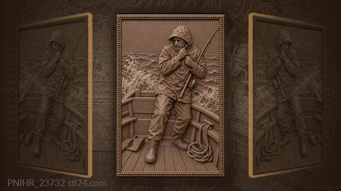 Tightening his hood against the wind 3d STL model