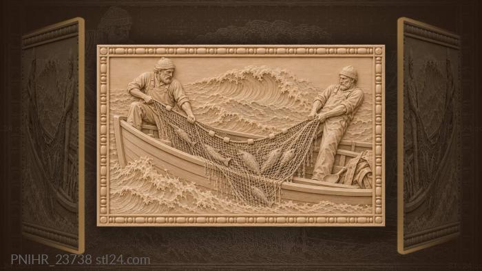 Hauling net aboard on a swell 3d STL model