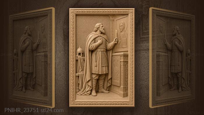 Ilya muromets in quiet chapel prayer 3d STL model