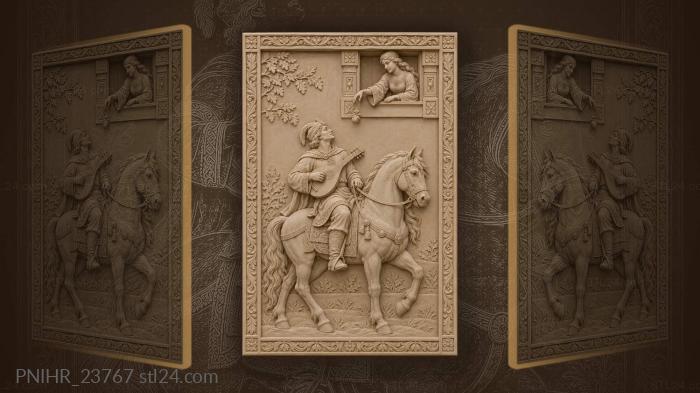 Alyosha with a lute below a girls window 3d STL model