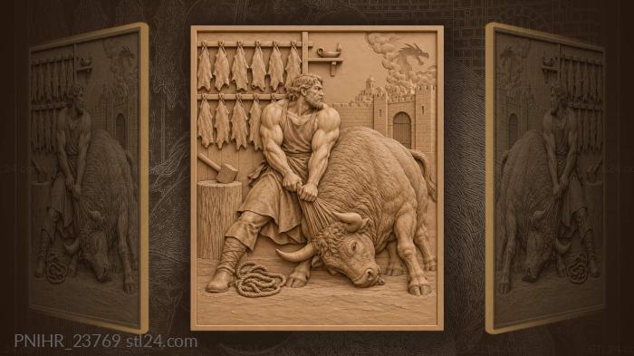 Nikita kozhemyaka twists the bull down 3d STL model