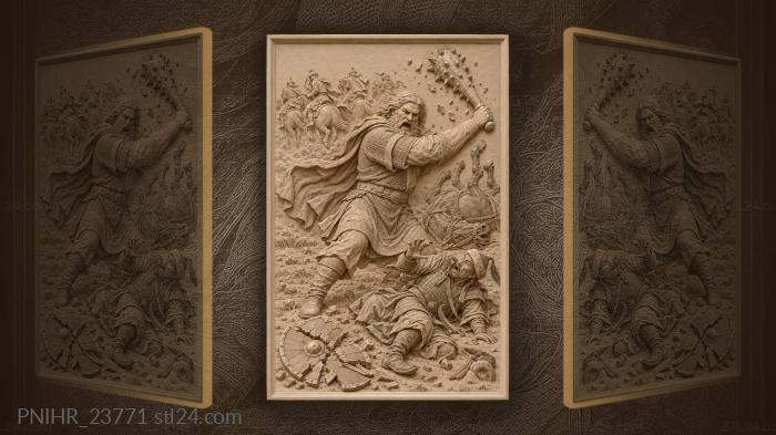 Ilya muromets defeats tatar warrior 3d STL model