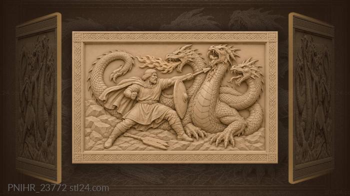 Dobrynya and the three-headed serpent 3d STL model