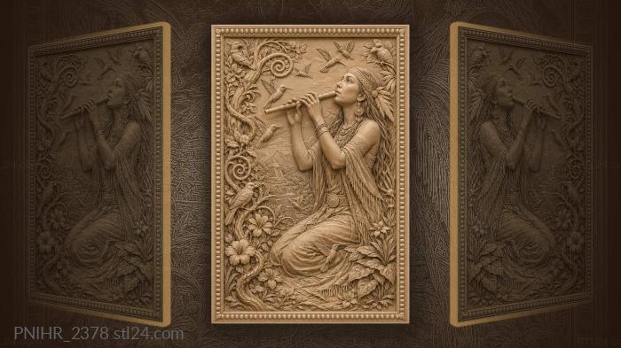 Flute player among hummingbirds 3d STL model