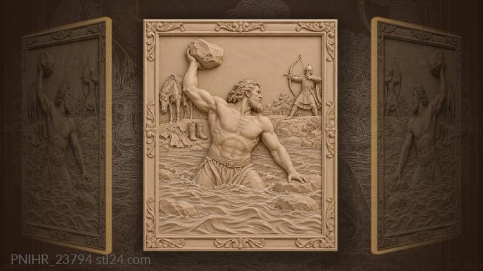 Ilya muromets stone throw river battle 3d STL model
