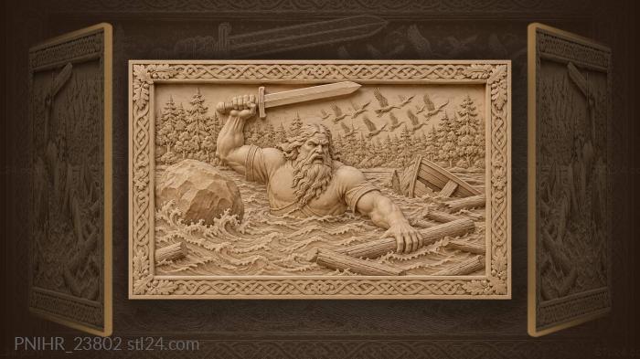 Svjatogor battles the raging river 3d STL model