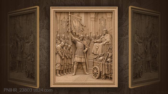 Ilya offering a captured banner to the prince 3d STL model