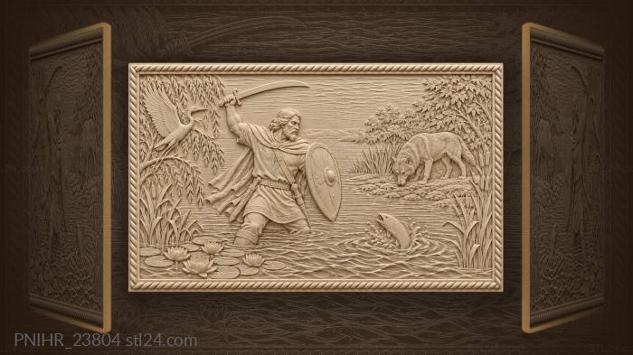 Dobrynya raising a sabre among the reeds 3d STL model