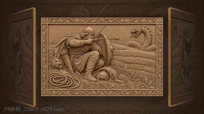 Arrow drawn behind an earthen rampart 3d STL model