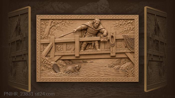 Dobrynya watching a beaver from the bridge 3d STL model