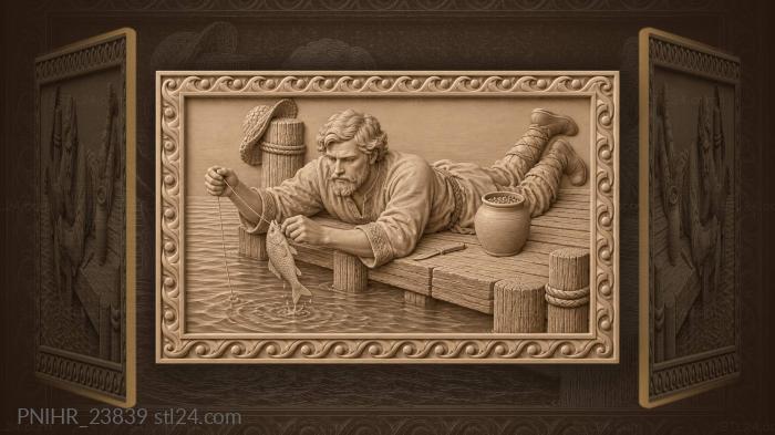 Sadko fishing a silver catch 3d STL model