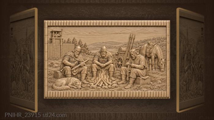 Heroes’ camp by the outpost fire 3d STL model