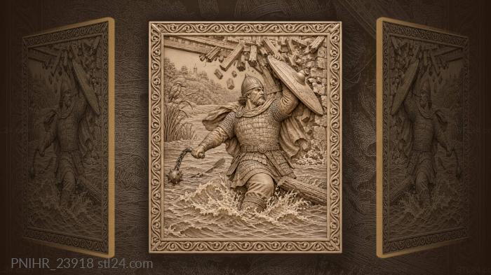 Flail over the water by a fallen bridge 3d STL model