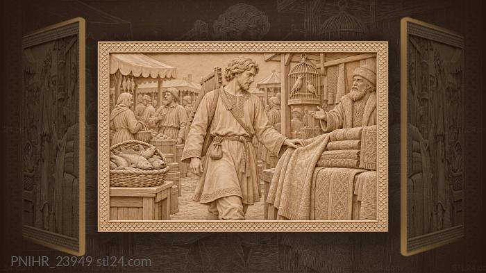 Sadko at the vibrant market stalls 3d STL model