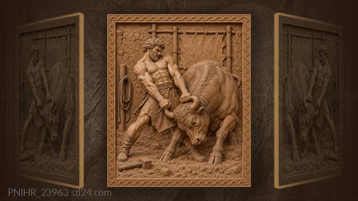 Nikita kozhemyaka conquering the wild bull 3d STL model