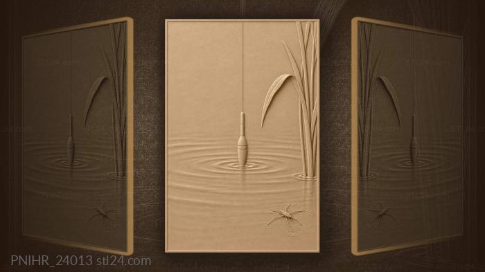Still water float and reeds 3d STL model