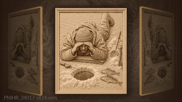 Lying flat to peer into the water 3d STL model