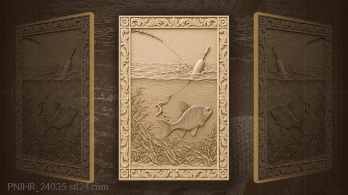 Roach bite float fishing scene 3d STL model