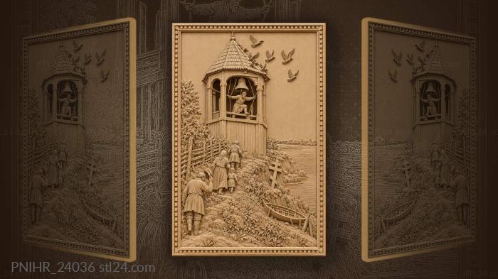 Bell ringer summons riverside villagers 3d STL model