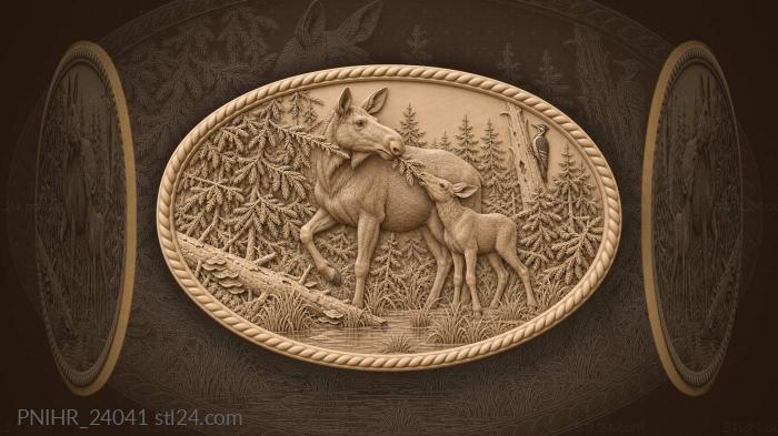 Young calf reaches past its mother 3d STL model