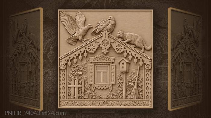 Grouse on the ridge and a creeping cat 3d STL model