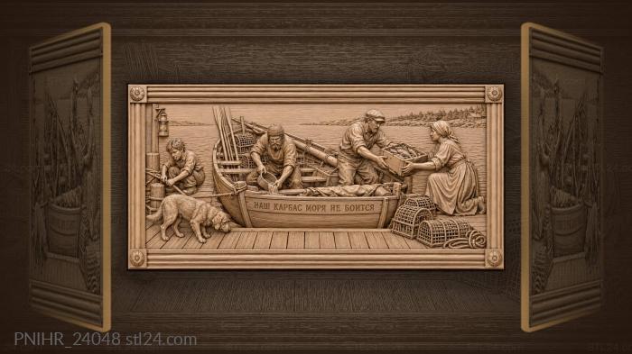 Karbas boat unloading fresh fish catch 3d STL model