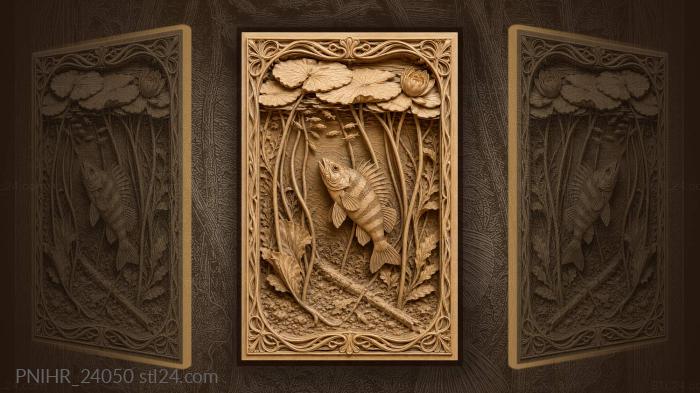 Perch among water lilies stillness 3d STL model