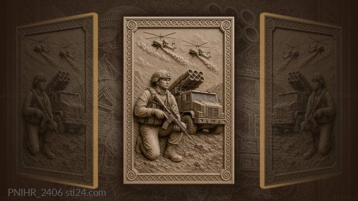 Missile truck with two helicopters 3d STL model