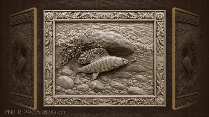 Grayling sliding sideways for a nymph 3d STL model