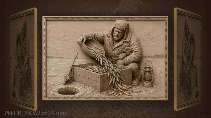 Winter catch abundant silver fish 3d STL model