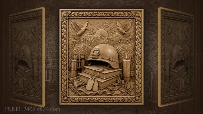 Helmet books doves rising sun memory 3d STL model