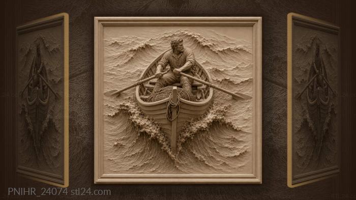 Brave boat against rising waves 3d STL model