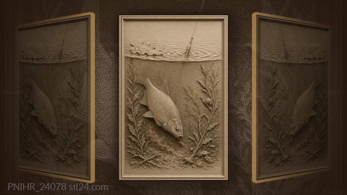 Bream taking the bait float fishing 3d STL model