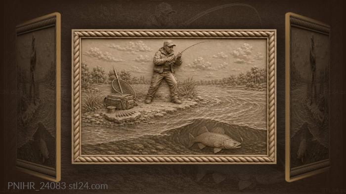 Pikeperch turning under the sandbar ledge 3d STL model