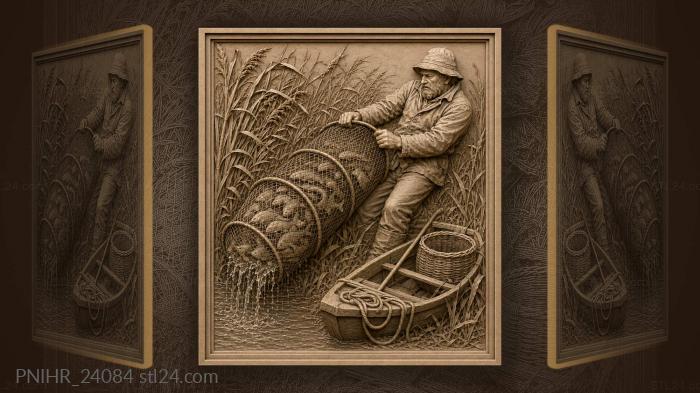 Lifting a fyke trap from reeds 3d STL model