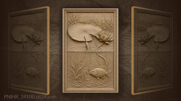 Float dipping under a lily pad 3d STL model