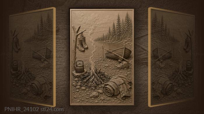 Dying embers by quiet water 3d STL model