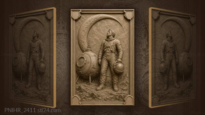 Astronaut dreams of lunar voyage 3d STL model
