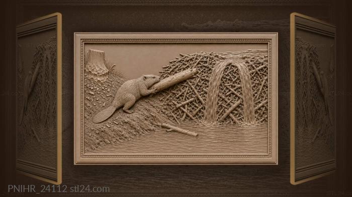 Busy beaver building dam 3d STL model