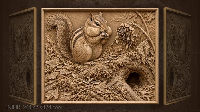 Chipmunk with full cheeks seeds 3d STL model