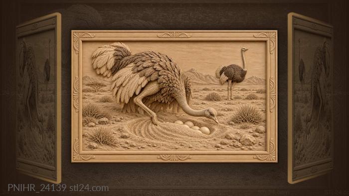 Ostrich nest hidden in sand 3d STL model
