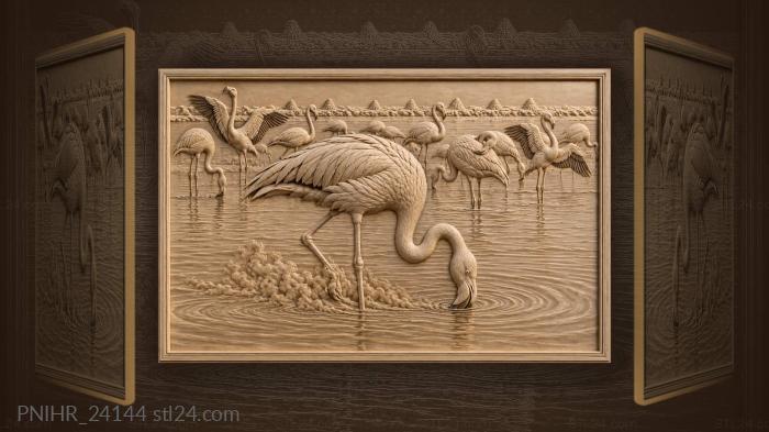 Flamingo filters silt on one leg 3d STL model