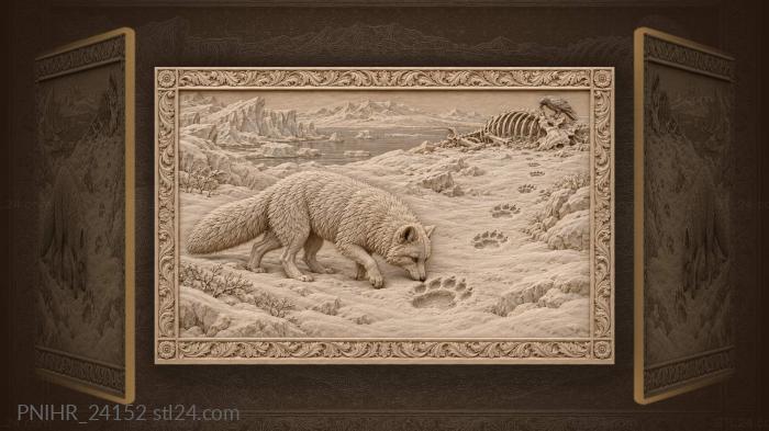 Arctic fox trails polar bear prints 3d STL model