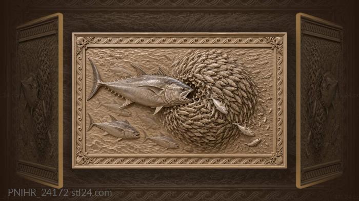 Herring swirl tuna attack dynamic 3d STL model