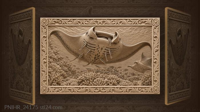Manta glides above a cleaning station 3d STL model