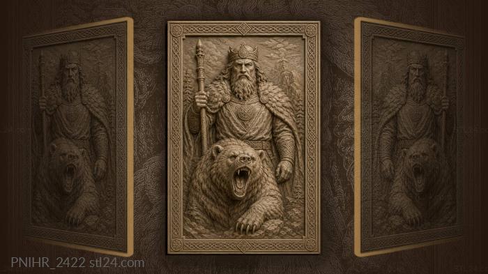 King with powerful bear companion 3d STL model