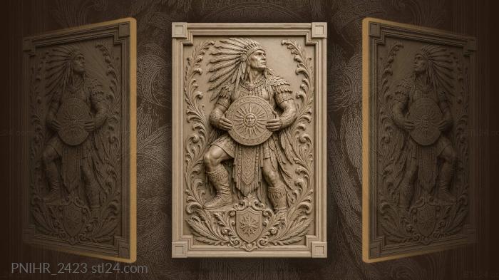 Warrior with sun disc headdress 3d STL model