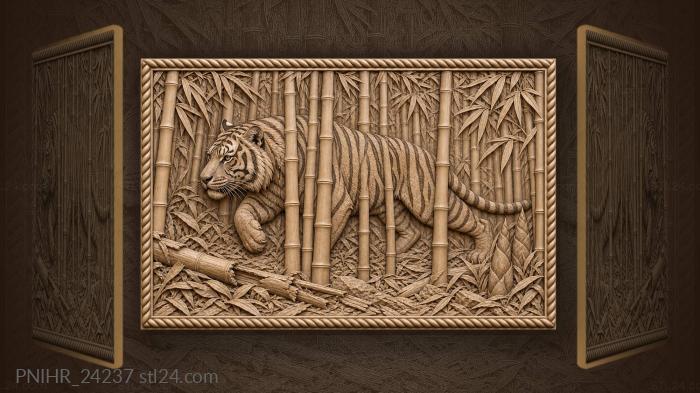 Tiger in bamboo thicket hunt 3d STL model