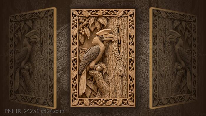 Hornbill seals his mate inside hollow 3d STL model